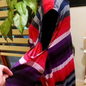 Bold Striped Top with Cutout Sleeves